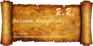 Reizman Richárd névjegykártya